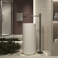 Смеситель для раковины Vincea напольный Рим (Rim) VFBF-2R1GM, однорычажный, вороненая сталь