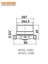 ������� Itelma ��� ������� ���� ��=15, L=80, ����������, ��� ������, WFW 24.D080-0-R-L-10-IP54