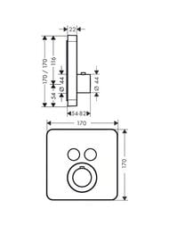 Смеситель для душа Axor ShowerSelect 36707950 термостат, встраиваемый, внешняя часть, латунь матовая