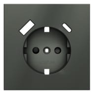 Накладка для розетки с/з и защитными шторками, с USB A+C Voltum S70 VLS001006, титановый