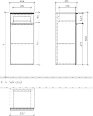 Тумба Villeroy & Boch VENTICELLO A950 11 MS (404х866х372) 1 ящик, белый матовый, ручки хром
