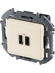 Розетка LEGRAND INSPIRIA  USB A C 240В/5В 3000мА слоновая кость 673761