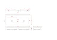 Мебельная раковина Armadi Art Flat (Флэт) (1204x452x100) 888-120 белая двойная