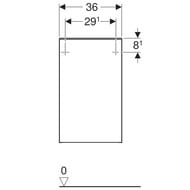 Шкафчик боковой Geberit Smyle Square (360х326х600) правый, белый глянец 500.359.00.1