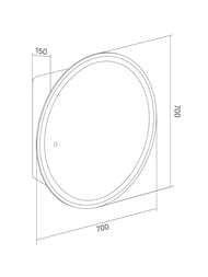 Зеркало-шкаф Континент Smile 700х700х150 с подсветкой, сенсорная кнопка