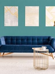 Обои виниловые на флизелине Grandeco Maison MN 1012 (0,53х10,05) ткань, голубые (рул.)
