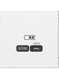 Розетка Systeme Electric ARTGALLERY USB A + тип-C 45Вт, высокоскор.заряд. QC, PD, белая, GAL000129