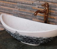 Раковина Perfect House Gardenia G 14237 (635x335x190) накладная,слоновая кость+серебро WB14410EN-SH