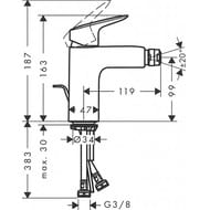 ��������� Hansgrohe Logis ��� ����, �������������, ����� 100, � ������ �������� ������ ���. 71200670