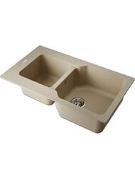 Мойка Omoikiri MARU 86-2-СH (860х500х215) врезная, две чаши, тетогранит, цвет-шампань 4993291