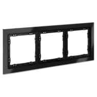 Рамка на 3 поста Voltum S70 VLS110308 стекло, черный