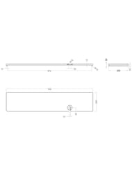 Полка для ванны Salini GABBIANO BASIC 1906202MF (900х200х30мм) S-Stone, RAL 3015 розовый матовый