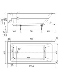 ����� �������� ������������� Wotte Line 1700x800 ��� �����