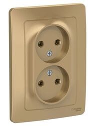 Розетка Systeme Electric BLANCA скрыт.уст. двойная без заземл. без шторок 16А 250В титан BLNRS000024