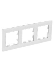 Рамка Systeme Electric ATLASDESIGN 3 поста, стекло, белый ATN360103
