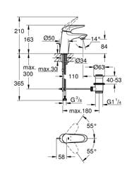 Смеситель Grohe EuroStyle 2015 Solid 23707003 для умывальника со сливным гарнитуром, S-Size, хром