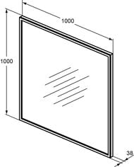 ������� Ideal Standard CONCA (1000�1000�38) � LED ����������, ����������, ������ ���� T3967BH