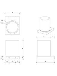 Стакан Decor Walther CONTRACT настенный, цвет: белый матовый/черный матовый 0651860