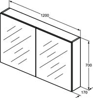 �������-���� Ideal Standard MIRROR&LIGHT (1200�700�170) � ������������� �������� T3593AL