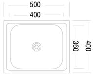 Мойка накладная Ukinox Standart 500х400 матовая нерж. сталь 0,4мм, слив 1 1/2, STD 500.400 ---4C -C-