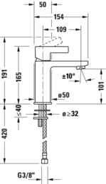 ��������� ��� �������� Duravit D-Neo EcoStart M DE1021002010 165 ��, ������������, ��� �/����., ����