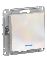Выключатель Systeme Electric ATLASDESIGN 1-клавишный с подсветкой схема 1а 10АХ жемчуг ATN000413