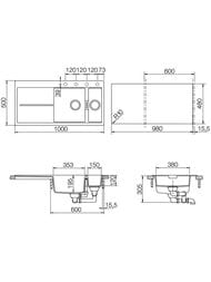 Мойка SCHOCK Horizont D-150 (1000х500) Cristadur, цвет: бронза   700102