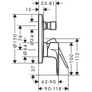 ��������� ��� ����� Hansgrohe Rebris E 72469670 ������������, �������������, EN1717, ������� ������