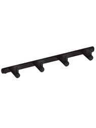 Планка с крючками Bemeta Dark 104606100 ( 4 крючка) настенная, цвет: черный матовый