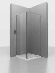 Боковая стенка уголка RGW Z-050-1B (800х1850) стекло 6мм прозрачное/черный 352205108-14