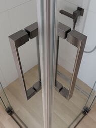 Душевой уголок CEZARES SLIDER (700-800х1000-1100х1950) стекло прозрачное/профиль оружейная сталь — изображение 4
