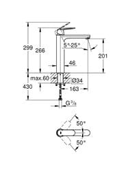 ��������� ��� �������� Grohe Eurosmart Cosmopolitan 201 ��, �������������, XL-Size, ���� 23921000