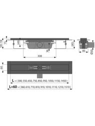 ������� ����� Alcaplast APZ1BLACK-300 � ������� L=300�� �=100�� ����.��, ��� ������.�������