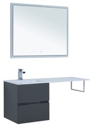 Тумба с раковиной Aquanet Алвита 120 L (1200х526х480) левая, подвесная, 2 ящ., серый антрацит 243777