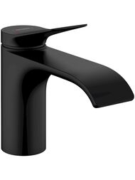 Смеситель Hansgrohe Vivenis 75010670 для раковины, однорычажный, 80, сливной гарнитур, мат.черный — миниатюра 1