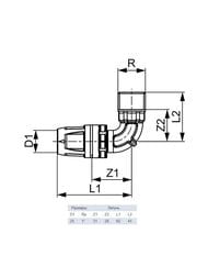 ������ TECElogo 90* 25 � 1"� � ��������, ������ 8610306