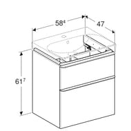 Geberit Smyle Square Тумба с раковиной 60 см, цвет пекан +Зеркальный шкаф, подсветка 529.352.JR.6