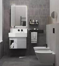 Тумба под раковину KERAMA MARAZZI TECNOLOGICA Tecnologica M подвесная с ящиками, 615х460х415, серый LO.M.65\GRAY