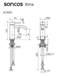 ��������� SANCOS Etna SC9001BG ��� ��������, ������������, ������������� ������, PVD ��������