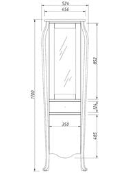 Пенал Caprigo Венеция bianco 524х1700х392 левый, напольный 11950L-В031G