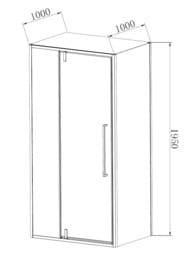 Душевой уголок Vincea Slim-N 1000х1000х1950 VSR-4SNP1010CL квадратный, хром — миниатюра 4