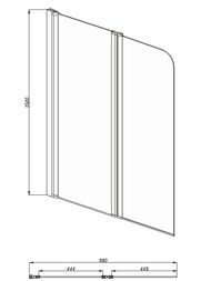 Шторка на ванну Aquatek AQ DEL SBA 10015GM 1000X1500 двухэлементная, поворотная, проф.: сталь оруж