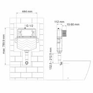 Смывной бачок скрытого монтажа Для унитазов WasserKRAFT, Aller 10TLT.031.ME.BN04 Встраиваемая — изображение 4