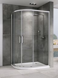 Душевой уголок ABBER Schwarzer Diamant AG01119 (1100х900х1950) асимметр., стекло 6мм прозрачное/хром