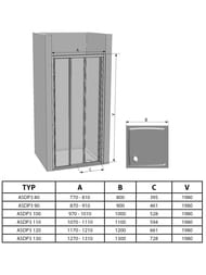 Душевая дверь RAVAK SUPERNOVA ASDP3-110 (1070-1110х1980) раздвижная, стекло, белый+Grape