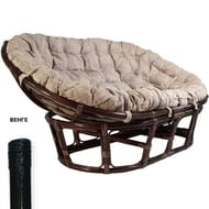 Диван Мамасан (1700х850х1100) светлая подушка, ротанг, венге 23/02