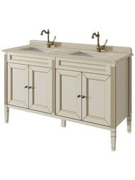 Тумба под раковину Caprigo Альбион Промо 140 bianco antico 1370х905х525 двойная, 4 двери 33323-В002