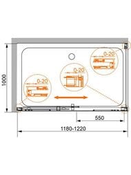 ������� ������ CEZARES PREMIER-SOFT (1180-1220x980-1000�2000) W-AH-1-120/100-C-Cr-IV ������ ��/����