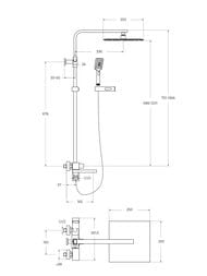 Душевая система BelBagno LUCE LUC-VSCM-ORO для ванны/душа,верхний и ручной душ,золото