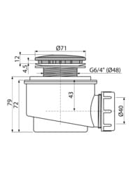 ����� ��� �������� ������� Alcaplast A47CR D50, D60 �������/����, ���. 40